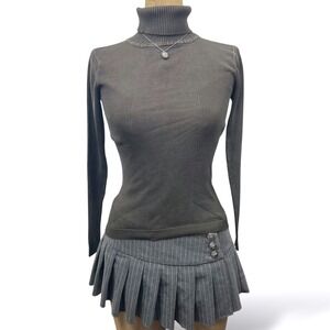 90's Votre Nom Turtleneck Minimalist Elevated Chic Ribbed 100% Silk Knit Size S